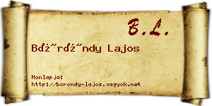 Böröndy Lajos névjegykártya