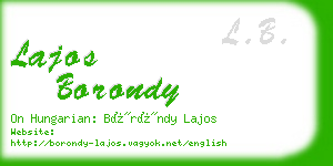 lajos borondy business card